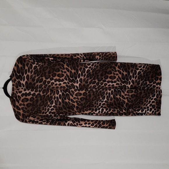 Cheetah print mock turtleneck sheath dress midi length size XL. - Picture 4 of 5